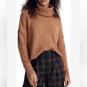 Madewell Heather Camel Sadler Turtleneck Sweater Size Small